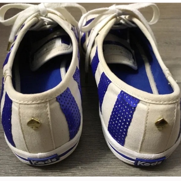 🌟HOST PICK🌟 Kate Spade x KEDS Kick Blue Sequin Striped Sneaker Sz 9 - Picture 4 of 11